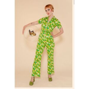 Magic Eye Jumpsuit 70s Groovy Mustache Bash Disco New